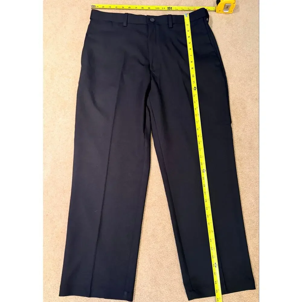 Haggar Cool 18 Pro Classic Fit Flat Front Pants Men's 36x29 Black NWT